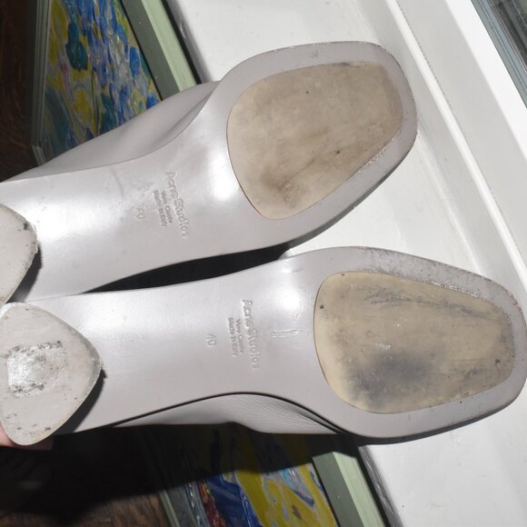 ACNE STUDIO Logo Leather Ankle Boot Made in Italy Stunning Funky Boot Size 40 - Picture 9 of 13